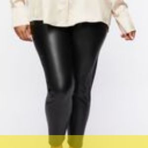 Forever 21 Black faux leather leggings
